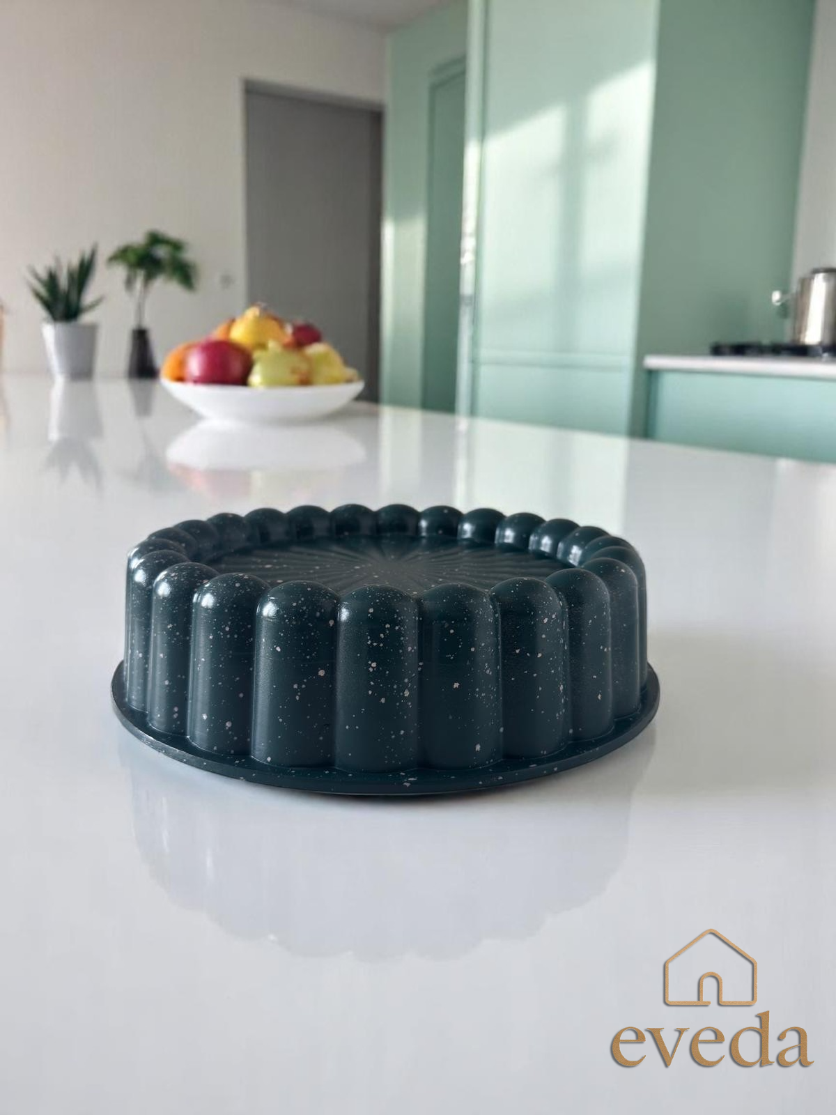 Eveda Döküm Düz Dilimli Kek Kalıbı 26 cm Turkuaz