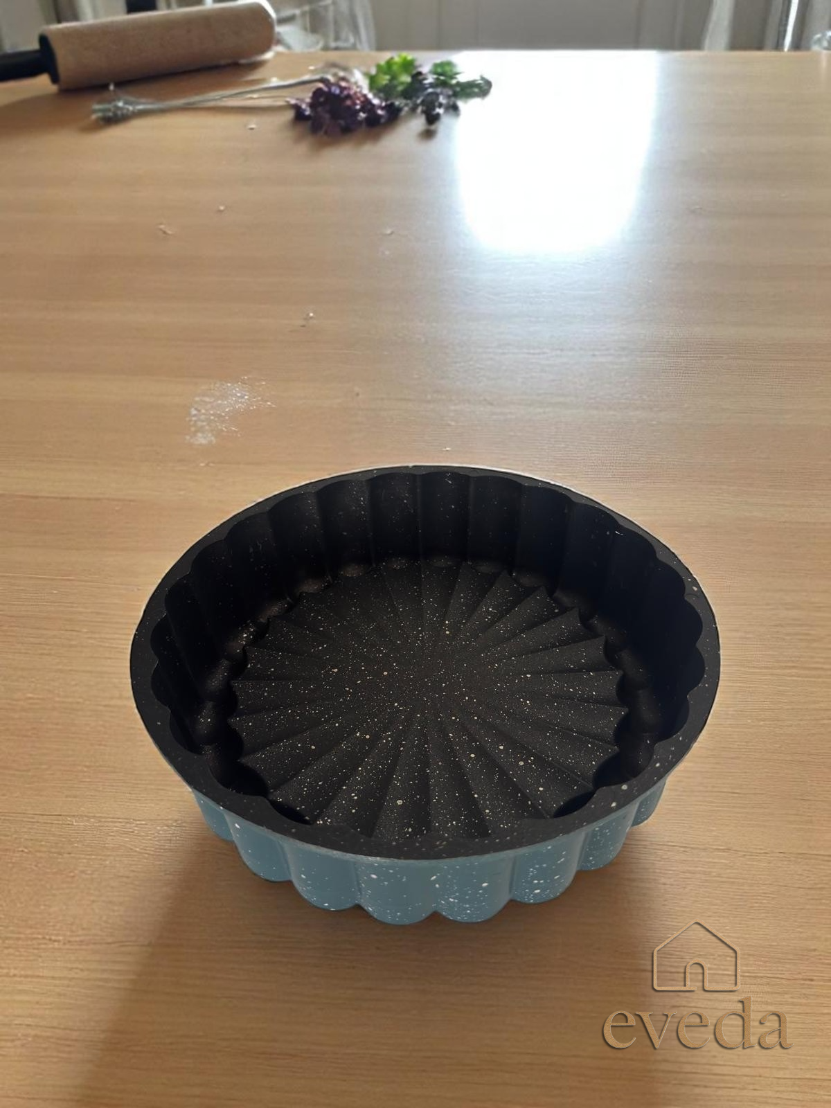 Eveda Döküm Düz Dilimli Kek Kalıbı 26 cm Turkuaz